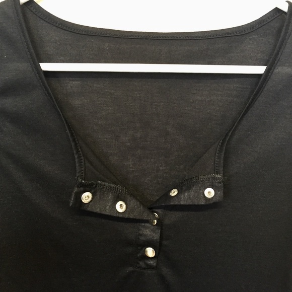 Snap Button Henley Tee - Picture 2 of 4